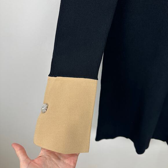 J.Crew Ribbed Polo Sweater Dress Jewel Buttons Stretch Knit Preppy Small NWT - Picture 7 of 12